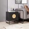 Modern 2 Drawers Nightstand with Fluted Design and Sturdy Metal Frame for Bedroom